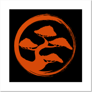 Enso Circle And Bonsai Tree Posters and Art